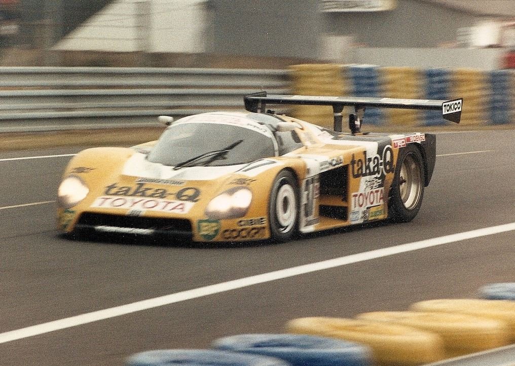 The Toyota 88C no. 37 on track at the 1988 24 Hours of Le Mans